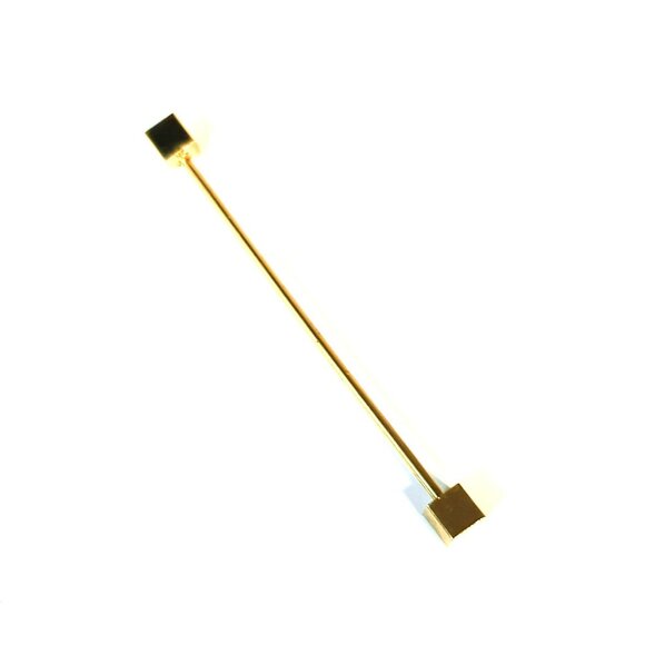 Vintage Gold-Tone Collar Bar Square Block Ends 2-1/8 Inches long - Picture 1 of 4